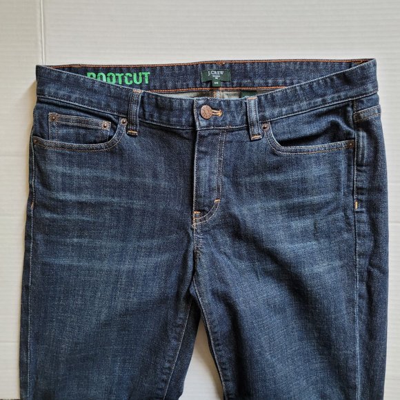 Boot cut jeans J. Crew petite dark wash distressed stretch cotton denim pants - Picture 11 of 14